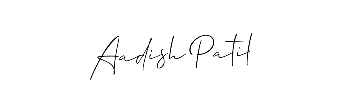 Create a beautiful signature design for name Aadish Patil. With this signature (Allison_Script) fonts, you can make a handwritten signature for free. Aadish Patil signature style 2 images and pictures png