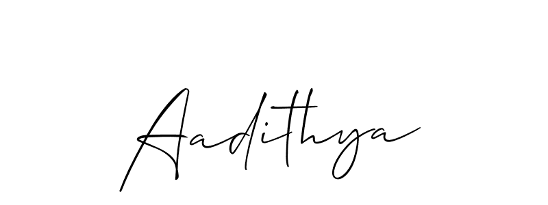 Design your own signature with our free online signature maker. With this signature software, you can create a handwritten (Allison_Script) signature for name Aadithya. Aadithya signature style 2 images and pictures png