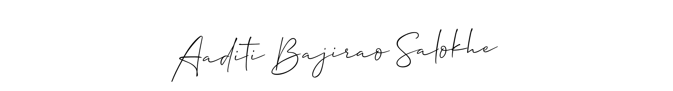 How to make Aaditi Bajirao Salokhe name signature. Use Allison_Script style for creating short signs online. This is the latest handwritten sign. Aaditi Bajirao Salokhe signature style 2 images and pictures png