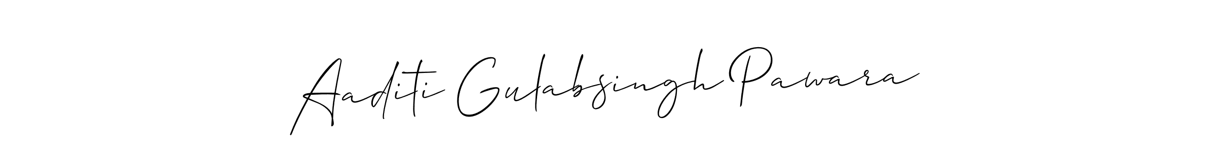 Aaditi Gulabsingh Pawara stylish signature style. Best Handwritten Sign (Allison_Script) for my name. Handwritten Signature Collection Ideas for my name Aaditi Gulabsingh Pawara. Aaditi Gulabsingh Pawara signature style 2 images and pictures png