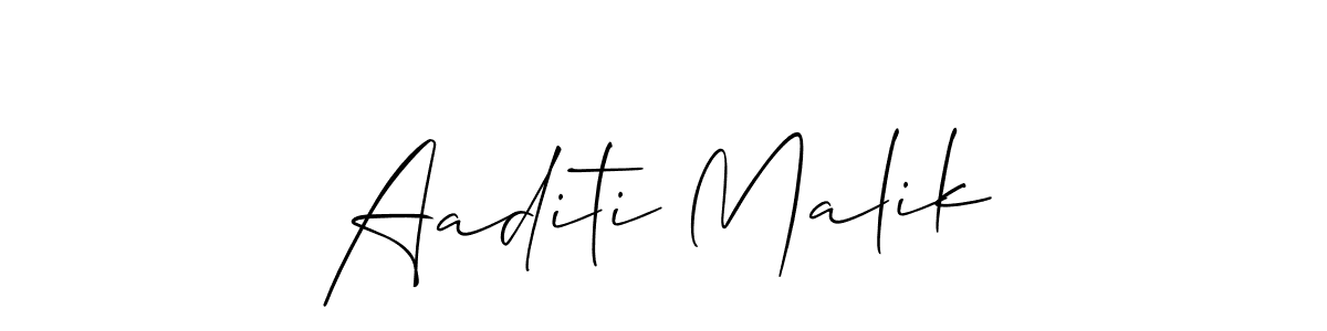 Design your own signature with our free online signature maker. With this signature software, you can create a handwritten (Allison_Script) signature for name Aaditi Malik. Aaditi Malik signature style 2 images and pictures png