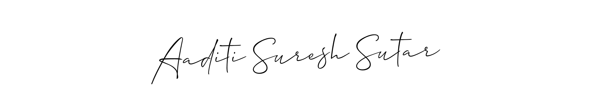 Also we have Aaditi Suresh Sutar name is the best signature style. Create professional handwritten signature collection using Allison_Script autograph style. Aaditi Suresh Sutar signature style 2 images and pictures png