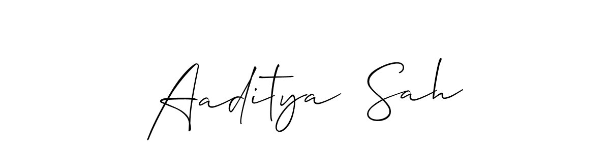 Also You can easily find your signature by using the search form. We will create Aaditya  Sah name handwritten signature images for you free of cost using Allison_Script sign style. Aaditya  Sah signature style 2 images and pictures png