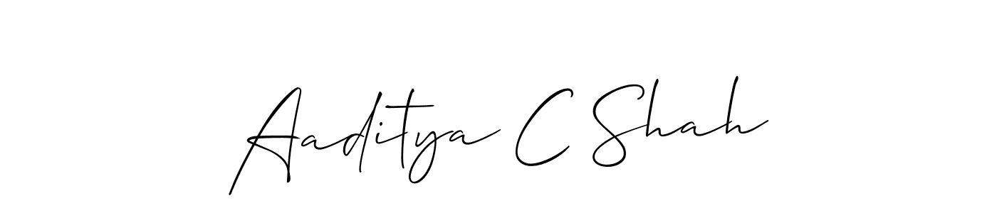 How to make Aaditya C Shah name signature. Use Allison_Script style for creating short signs online. This is the latest handwritten sign. Aaditya C Shah signature style 2 images and pictures png
