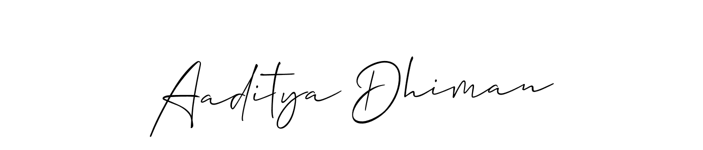 Make a beautiful signature design for name Aaditya Dhiman. Use this online signature maker to create a handwritten signature for free. Aaditya Dhiman signature style 2 images and pictures png