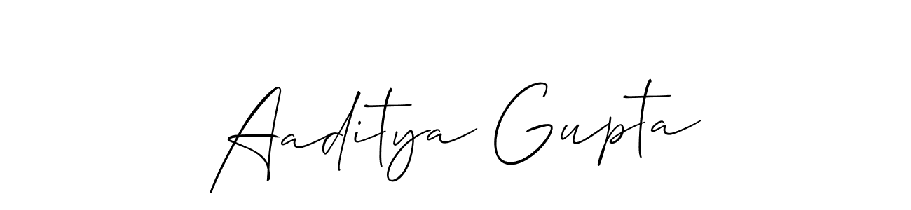 Create a beautiful signature design for name Aaditya Gupta. With this signature (Allison_Script) fonts, you can make a handwritten signature for free. Aaditya Gupta signature style 2 images and pictures png