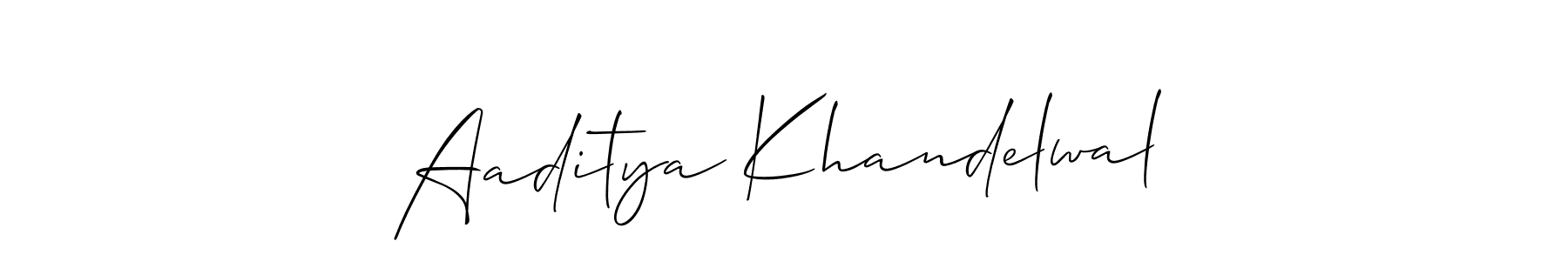 This is the best signature style for the Aaditya Khandelwal name. Also you like these signature font (Allison_Script). Mix name signature. Aaditya Khandelwal signature style 2 images and pictures png