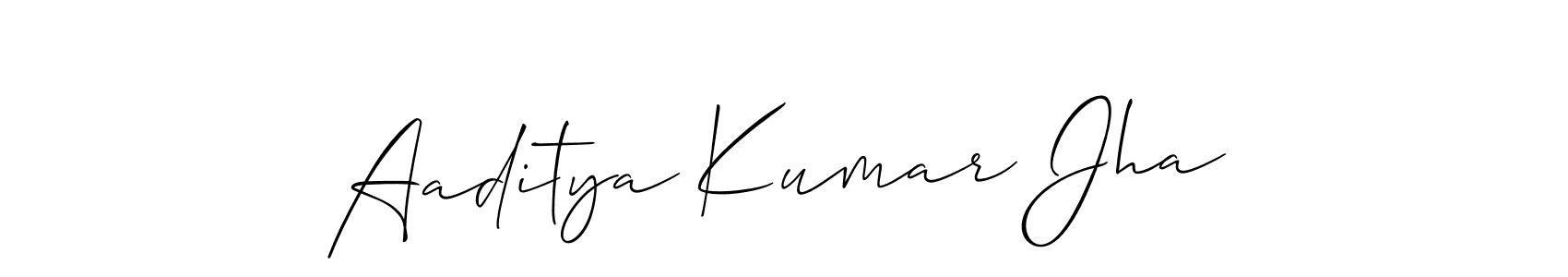This is the best signature style for the Aaditya Kumar Jha name. Also you like these signature font (Allison_Script). Mix name signature. Aaditya Kumar Jha signature style 2 images and pictures png