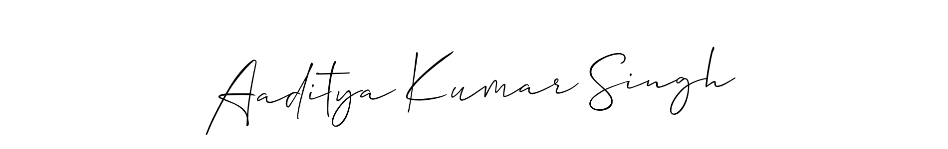 Also we have Aaditya Kumar Singh name is the best signature style. Create professional handwritten signature collection using Allison_Script autograph style. Aaditya Kumar Singh signature style 2 images and pictures png