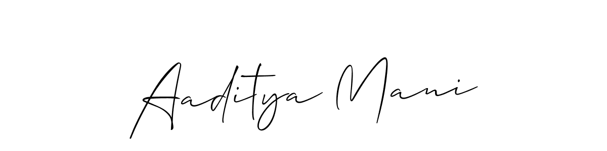 Make a short Aaditya Mani signature style. Manage your documents anywhere anytime using Allison_Script. Create and add eSignatures, submit forms, share and send files easily. Aaditya Mani signature style 2 images and pictures png