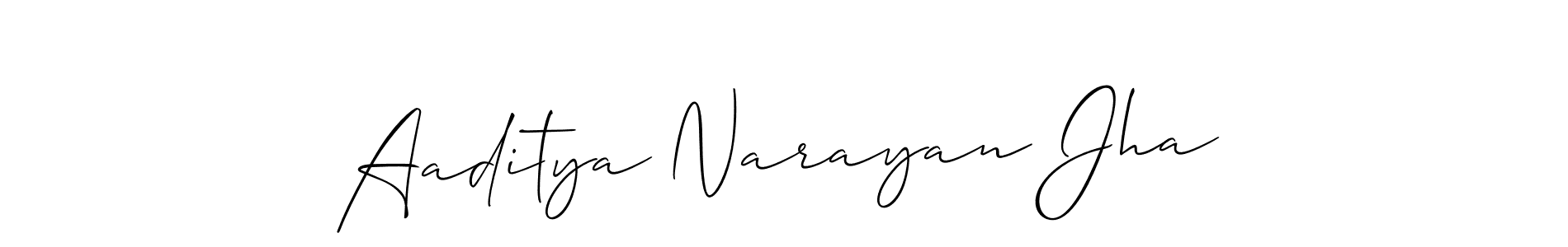 Create a beautiful signature design for name Aaditya Narayan Jha. With this signature (Allison_Script) fonts, you can make a handwritten signature for free. Aaditya Narayan Jha signature style 2 images and pictures png