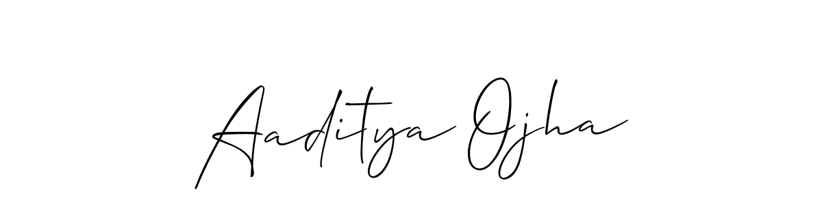 The best way (Allison_Script) to make a short signature is to pick only two or three words in your name. The name Aaditya Ojha include a total of six letters. For converting this name. Aaditya Ojha signature style 2 images and pictures png