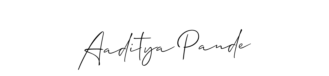 How to make Aaditya Pande signature? Allison_Script is a professional autograph style. Create handwritten signature for Aaditya Pande name. Aaditya Pande signature style 2 images and pictures png