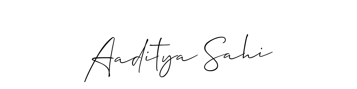 The best way (Allison_Script) to make a short signature is to pick only two or three words in your name. The name Aaditya Sahi include a total of six letters. For converting this name. Aaditya Sahi signature style 2 images and pictures png