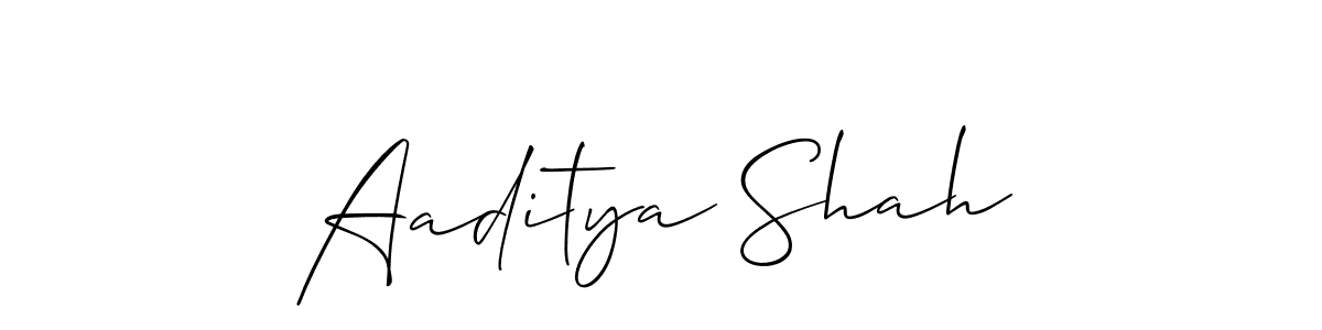 Make a beautiful signature design for name Aaditya Shah. With this signature (Allison_Script) style, you can create a handwritten signature for free. Aaditya Shah signature style 2 images and pictures png