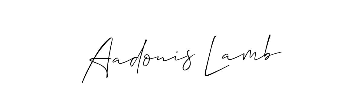 Make a beautiful signature design for name Aadonis Lamb. With this signature (Allison_Script) style, you can create a handwritten signature for free. Aadonis Lamb signature style 2 images and pictures png
