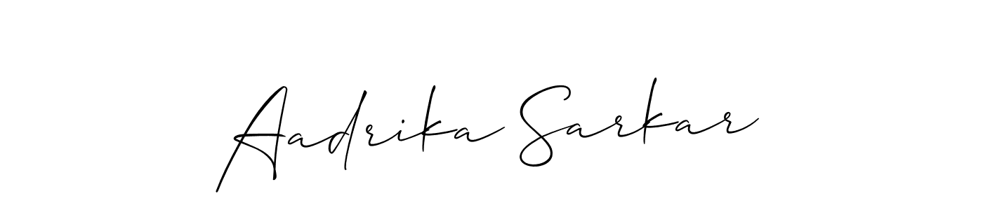 You should practise on your own different ways (Allison_Script) to write your name (Aadrika Sarkar) in signature. don't let someone else do it for you. Aadrika Sarkar signature style 2 images and pictures png