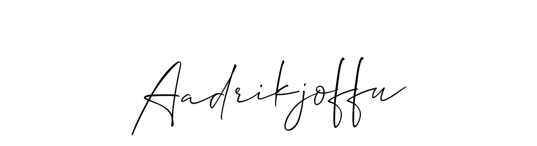 The best way (Allison_Script) to make a short signature is to pick only two or three words in your name. The name Aadrikjoffu include a total of six letters. For converting this name. Aadrikjoffu signature style 2 images and pictures png
