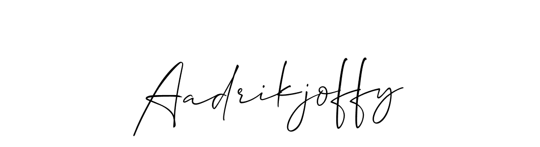 Make a beautiful signature design for name Aadrikjoffy. With this signature (Allison_Script) style, you can create a handwritten signature for free. Aadrikjoffy signature style 2 images and pictures png