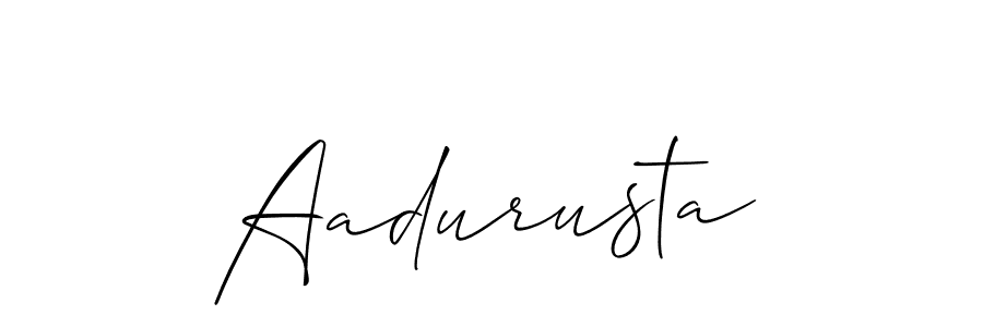 Create a beautiful signature design for name Aadurusta. With this signature (Allison_Script) fonts, you can make a handwritten signature for free. Aadurusta signature style 2 images and pictures png