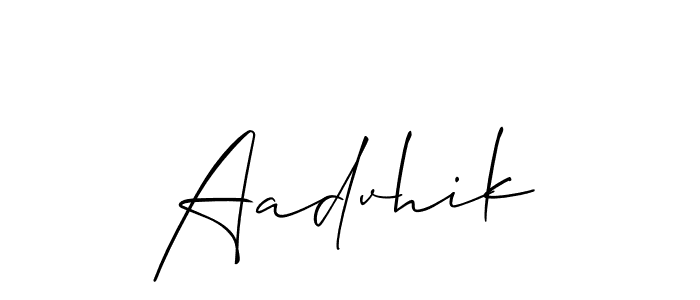 How to make Aadvhik name signature. Use Allison_Script style for creating short signs online. This is the latest handwritten sign. Aadvhik signature style 2 images and pictures png