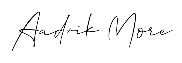 Stand out with a creative autograph for Aadvik More. The Allison_Script styling blends modern aesthetics with classic signature flourishes. Aadvik More signature style 2 images and pictures png
