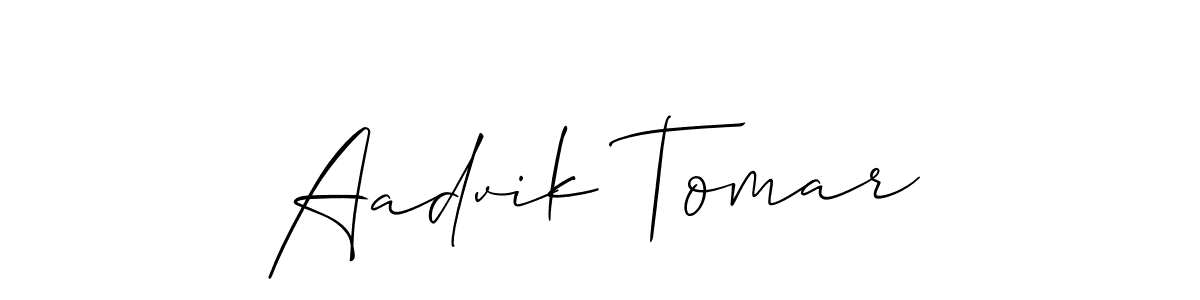 Make a beautiful signature design for name Aadvik Tomar. With this signature (Allison_Script) style, you can create a handwritten signature for free. Aadvik Tomar signature style 2 images and pictures png