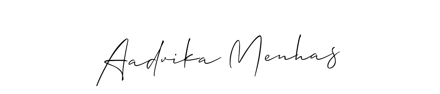 It looks lik you need a new signature style for name Aadvika Menhas. Design unique handwritten (Allison_Script) signature with our free signature maker in just a few clicks. Aadvika Menhas signature style 2 images and pictures png