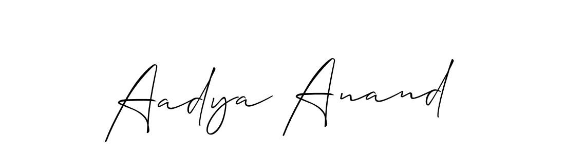 How to make Aadya Anand name signature. Use Allison_Script style for creating short signs online. This is the latest handwritten sign. Aadya Anand signature style 2 images and pictures png