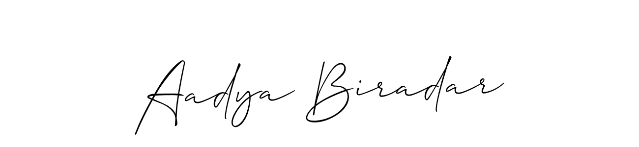 Also You can easily find your signature by using the search form. We will create Aadya Biradar name handwritten signature images for you free of cost using Allison_Script sign style. Aadya Biradar signature style 2 images and pictures png