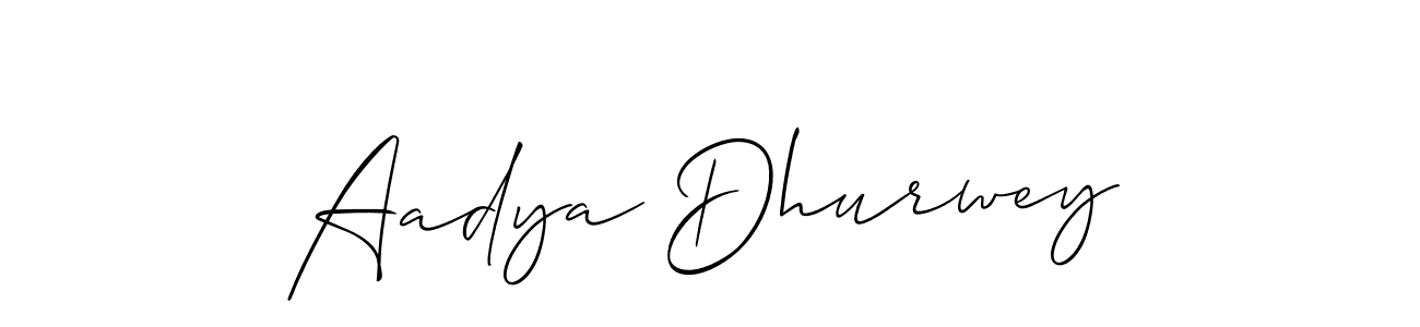 The best way (Allison_Script) to make a short signature is to pick only two or three words in your name. The name Aadya Dhurwey include a total of six letters. For converting this name. Aadya Dhurwey signature style 2 images and pictures png