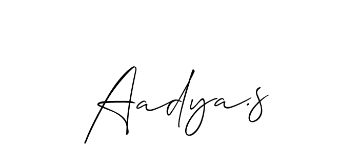 You should practise on your own different ways (Allison_Script) to write your name (Aadya.s) in signature. don't let someone else do it for you. Aadya.s signature style 2 images and pictures png