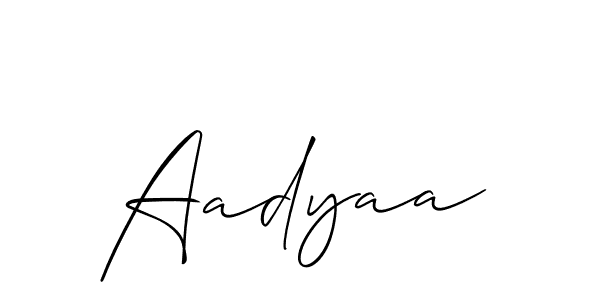 Also we have Aadyaa name is the best signature style. Create professional handwritten signature collection using Allison_Script autograph style. Aadyaa signature style 2 images and pictures png