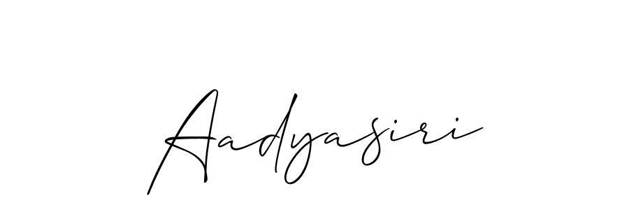 Also we have Aadyasiri name is the best signature style. Create professional handwritten signature collection using Allison_Script autograph style. Aadyasiri signature style 2 images and pictures png