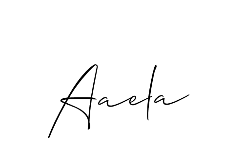 Design your own signature with our free online signature maker. With this signature software, you can create a handwritten (Allison_Script) signature for name Aaela. Aaela signature style 2 images and pictures png