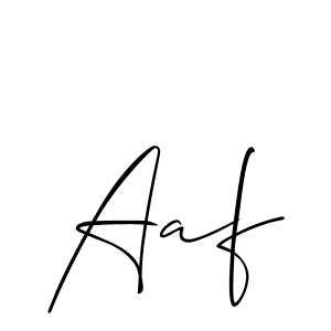 Make a beautiful signature design for name Aaf. With this signature (Allison_Script) style, you can create a handwritten signature for free. Aaf signature style 2 images and pictures png