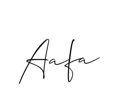 Design your own signature with our free online signature maker. With this signature software, you can create a handwritten (Allison_Script) signature for name Aafa. Aafa signature style 2 images and pictures png