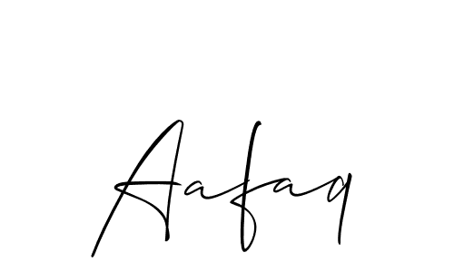 Use a signature maker to create a handwritten signature online. With this signature software, you can design (Allison_Script) your own signature for name Aafaq. Aafaq signature style 2 images and pictures png