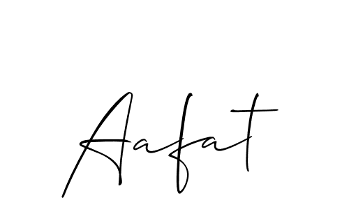 Use a signature maker to create a handwritten signature online. With this signature software, you can design (Allison_Script) your own signature for name Aafat. Aafat signature style 2 images and pictures png