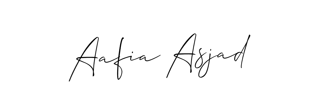 It looks lik you need a new signature style for name Aafia Asjad. Design unique handwritten (Allison_Script) signature with our free signature maker in just a few clicks. Aafia Asjad signature style 2 images and pictures png