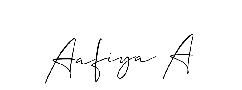 Aafiya A stylish signature style. Best Handwritten Sign (Allison_Script) for my name. Handwritten Signature Collection Ideas for my name Aafiya A. Aafiya A signature style 2 images and pictures png