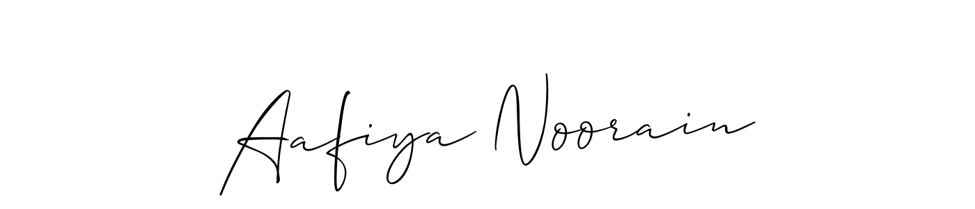 Make a short Aafiya Noorain signature style. Manage your documents anywhere anytime using Allison_Script. Create and add eSignatures, submit forms, share and send files easily. Aafiya Noorain signature style 2 images and pictures png