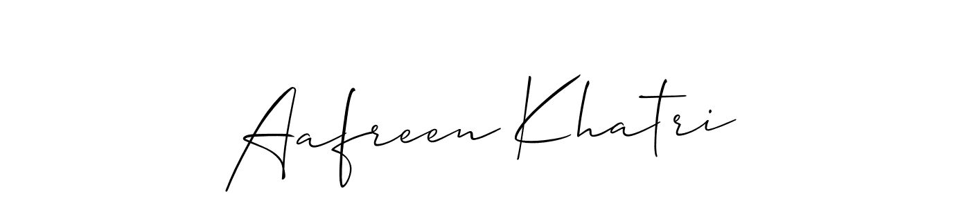 Also we have Aafreen Khatri name is the best signature style. Create professional handwritten signature collection using Allison_Script autograph style. Aafreen Khatri signature style 2 images and pictures png