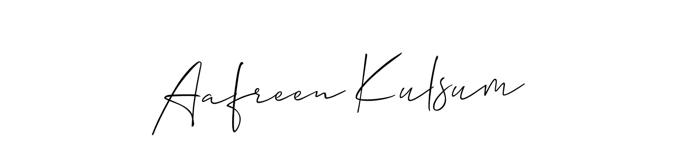 How to make Aafreen Kulsum signature? Allison_Script is a professional autograph style. Create handwritten signature for Aafreen Kulsum name. Aafreen Kulsum signature style 2 images and pictures png