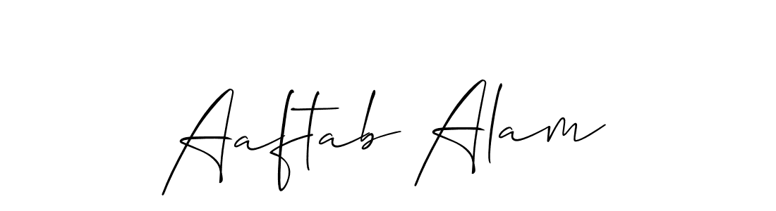 It looks lik you need a new signature style for name Aaftab Alam. Design unique handwritten (Allison_Script) signature with our free signature maker in just a few clicks. Aaftab Alam signature style 2 images and pictures png
