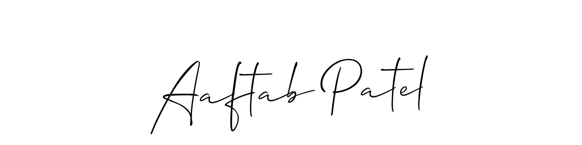 It looks lik you need a new signature style for name Aaftab Patel. Design unique handwritten (Allison_Script) signature with our free signature maker in just a few clicks. Aaftab Patel signature style 2 images and pictures png