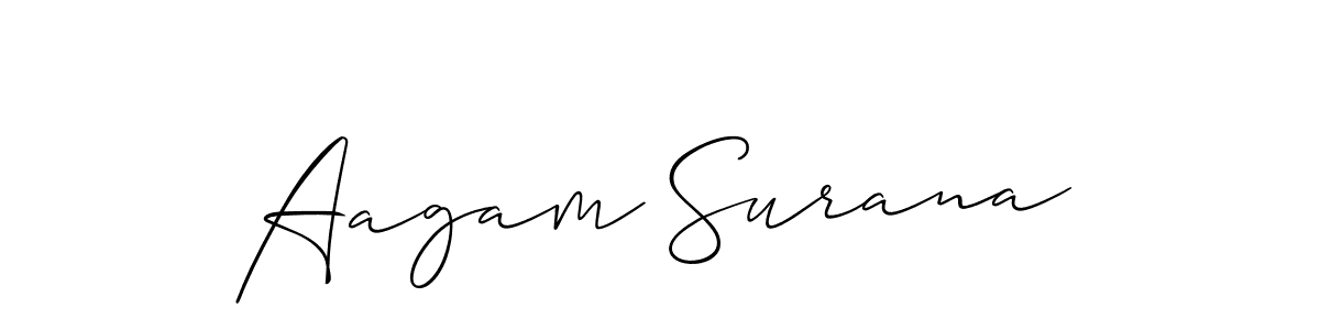 How to make Aagam Surana signature? Allison_Script is a professional autograph style. Create handwritten signature for Aagam Surana name. Aagam Surana signature style 2 images and pictures png