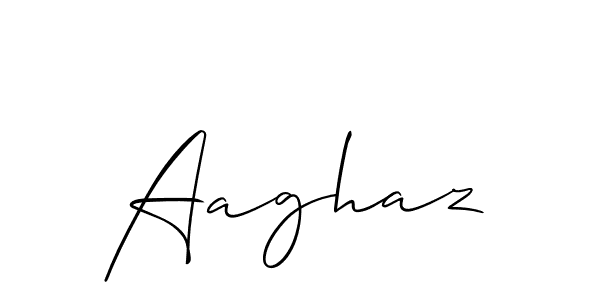 Also we have Aaghaz name is the best signature style. Create professional handwritten signature collection using Allison_Script autograph style. Aaghaz signature style 2 images and pictures png