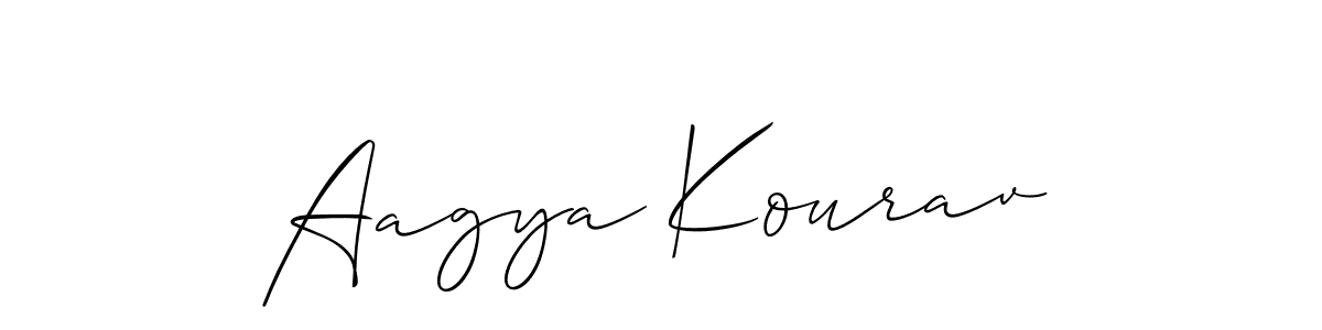 Design your own signature with our free online signature maker. With this signature software, you can create a handwritten (Allison_Script) signature for name Aagya Kourav. Aagya Kourav signature style 2 images and pictures png