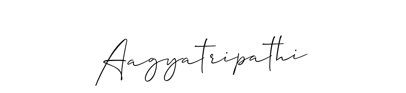 Design your own signature with our free online signature maker. With this signature software, you can create a handwritten (Allison_Script) signature for name Aagyatripathi. Aagyatripathi signature style 2 images and pictures png